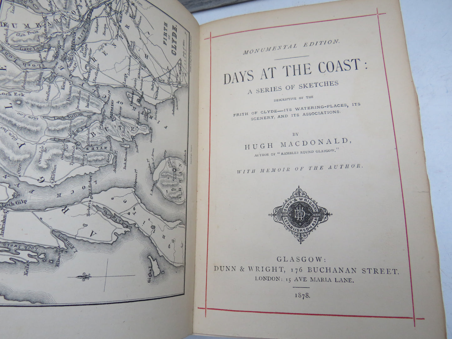 Days At The Coast: A Series of Sketches Descriptive of the Firth of Clyde by Hugh MacDonald 1878
