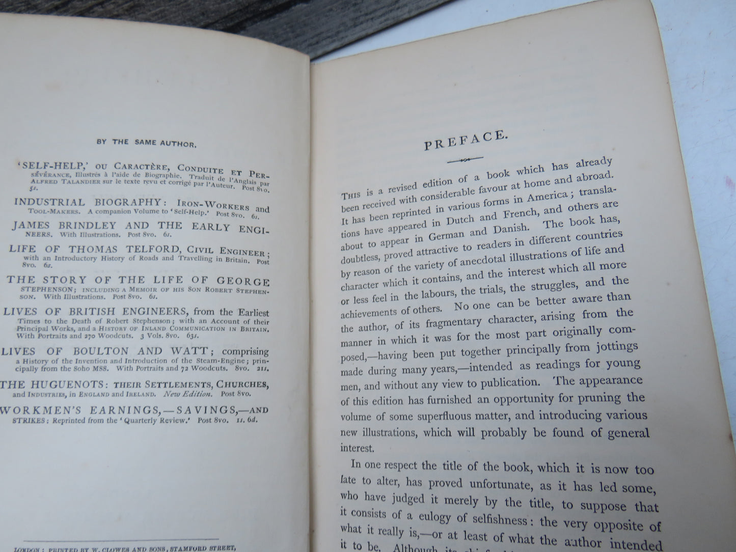 Self-Help; With Illustrations of Character, Conduct and Perseverance By Samuel Smiles 1869