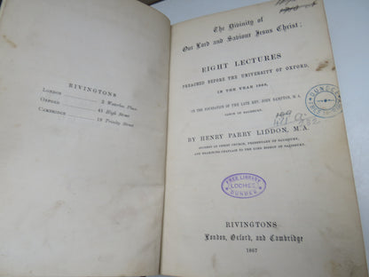 The Divinity of Our Lord and Saviour Jesus Christ Eight Lectures Preached Before The University of O book image 4