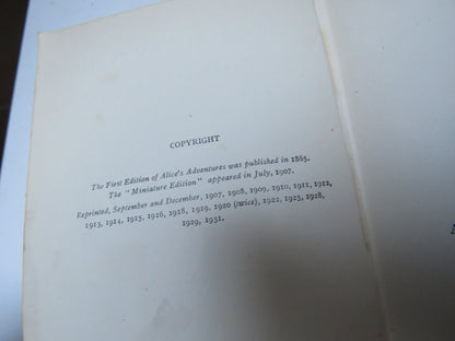 Alice's Adventures In Wonderland By Lewis Carroll 1931