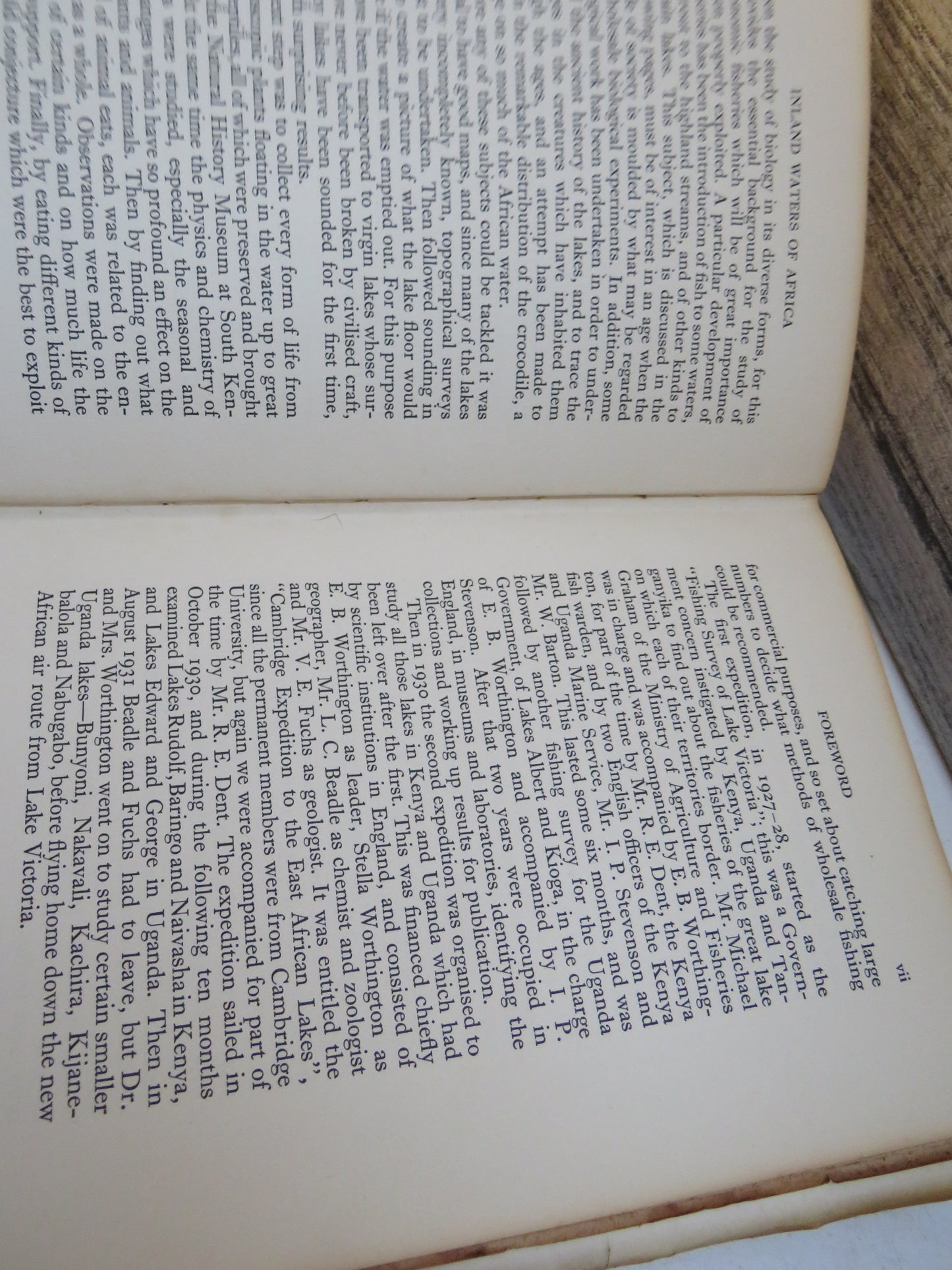 Inland Waters of Africa The Result of Two Expeditions To The Great Lakes of Kenya and Uganda, With Accounts of Their Biology, Native Tribes and Development By S. and E.B. Worthington 1933
