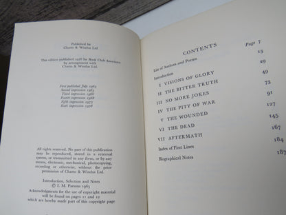 Men Who March Away Poems of the First World War Edited With an Introduction By I.M. Parsons 1978