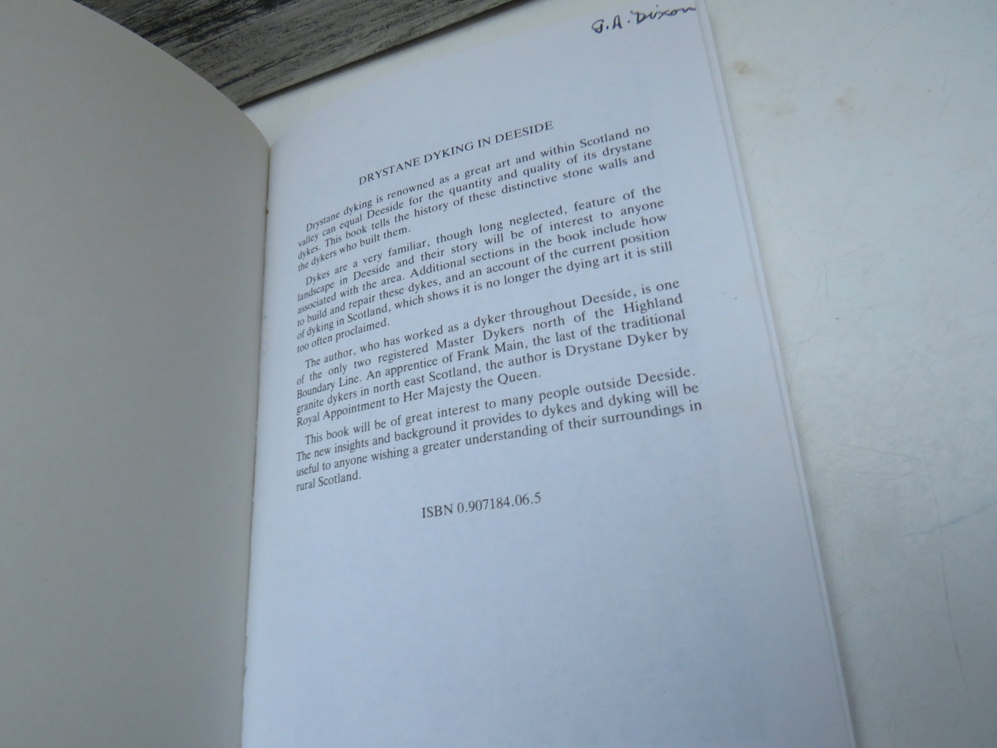 Drystane Dyking In Deeside A Syker's Notebook By Robin Fraser Callander 1986