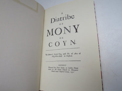 A Diatribe of Mony or Coyn By Edward Leigh and Mr of Arts of Magdalen Hall In Oxford 1971 Reprint book image 3