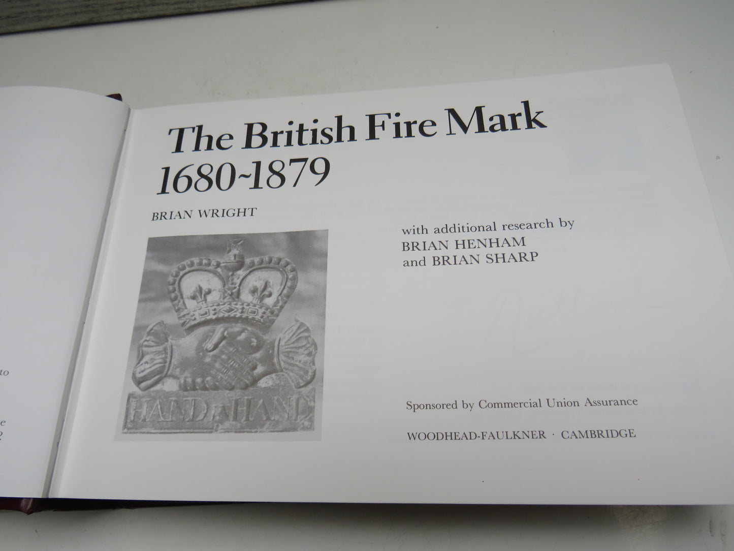 The British Fire Mark 1680-1879 By Brian Wright 1982