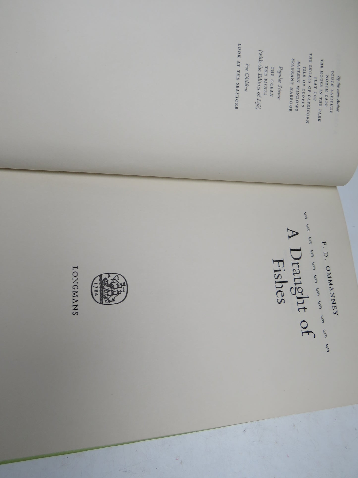 A Draught of Fishes By F.D. Ommanney 1965 1st Edition