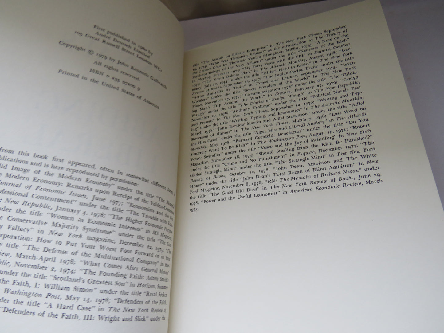 Annals of an Abiding Liberal By John Kenneth Galbraith 1980