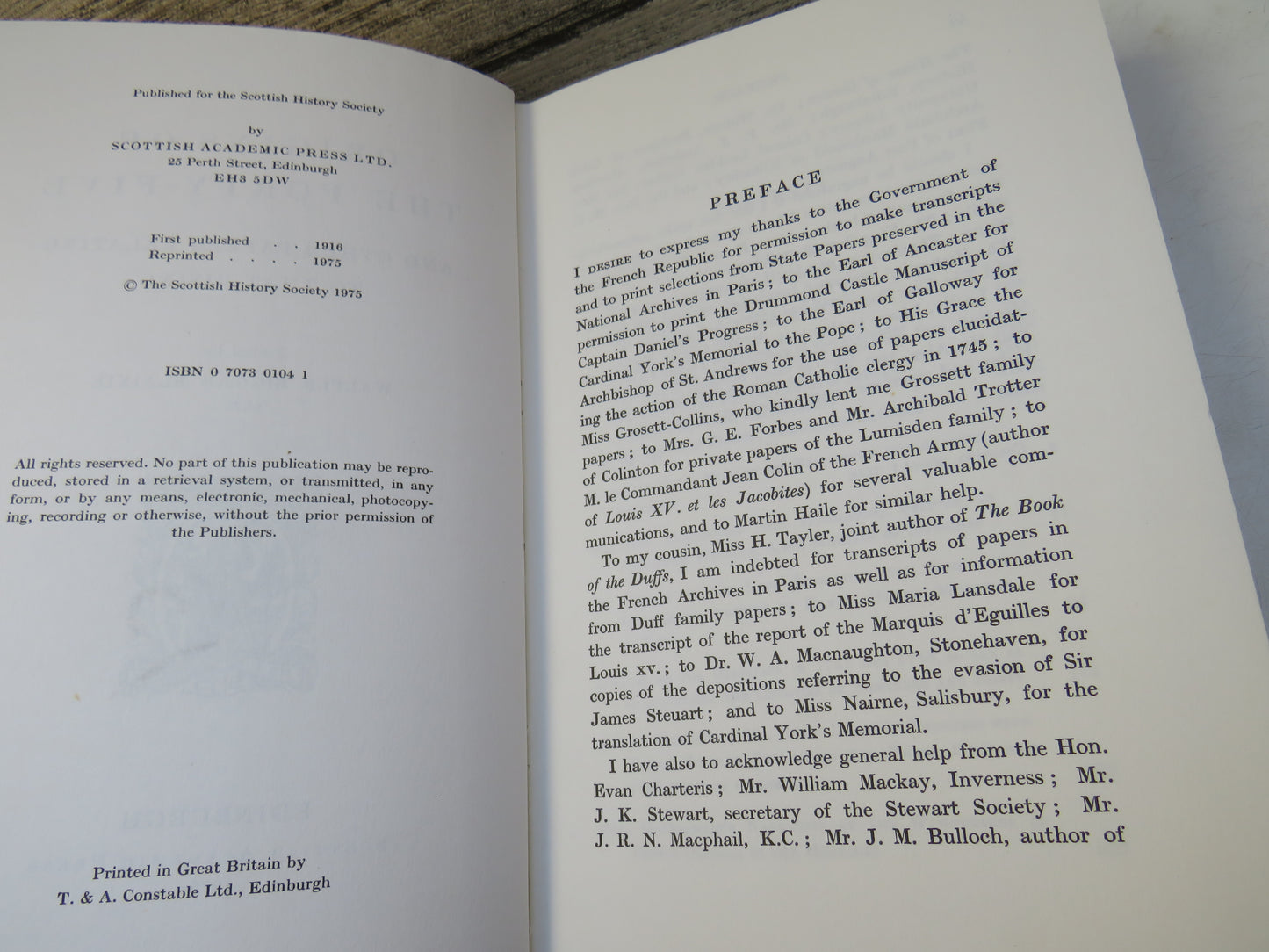 Origins Of The Forty-Five and Other Papers Relating To That Rising Edited by Walter Biggar Blaikie 1975