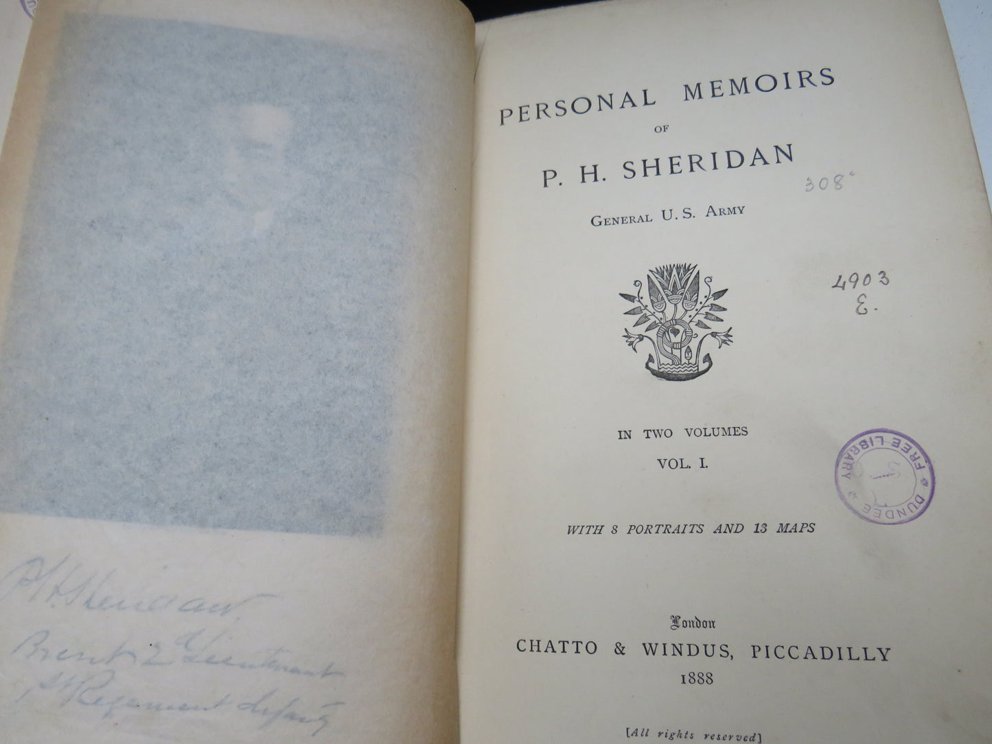 Personal Memoirs of P.H. Sheridan General U.S. Army In 2 Volumes 1888