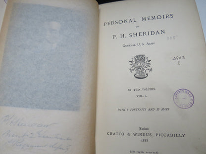 Personal Memoirs of P.H. Sheridan General U.S. Army In 2 Volumes 1888 book image 3