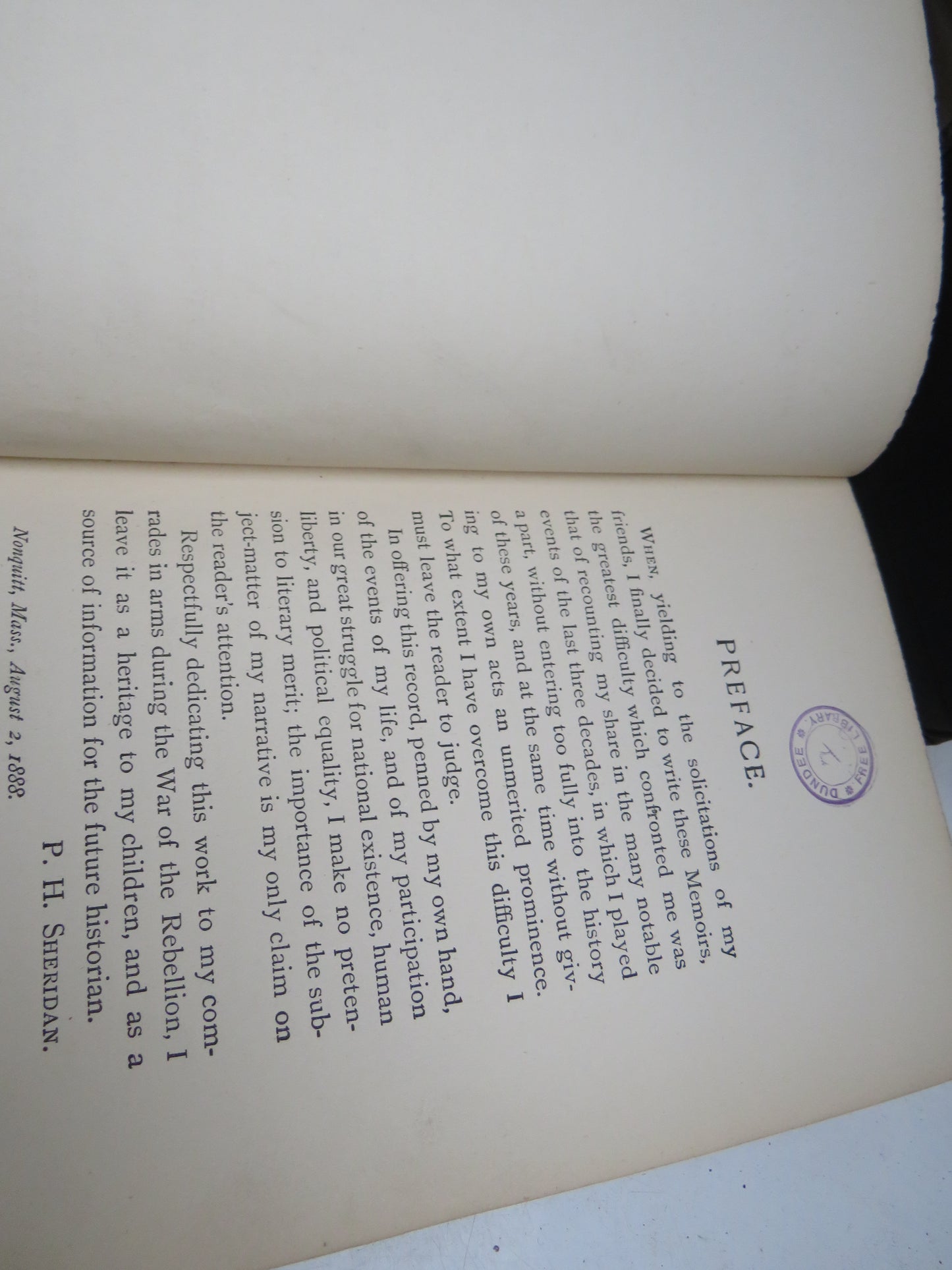 Personal Memoirs of P.H. Sheridan General U.S. Army In 2 Volumes 1888