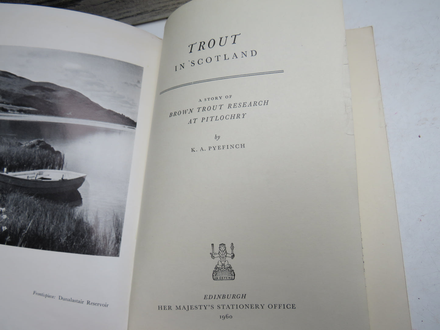 Trout In Scotland A Story of Brown Trout Research At Pitlochry By K.A. Pyefinch 1960