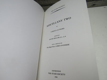 Miscellany Two By Various Authors The Stair Society 1984 book image 4