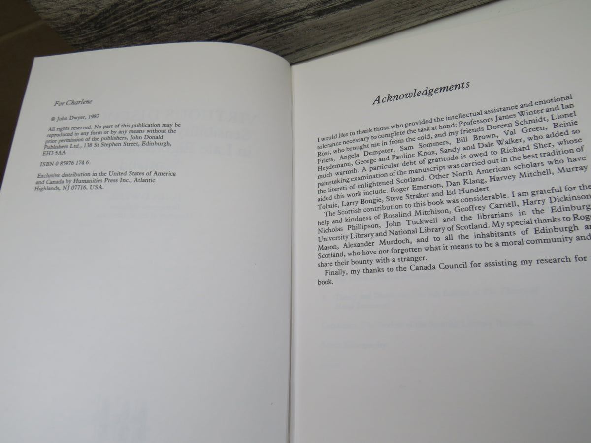 Virtuous Discourse: Sensibility and Community In Late Eighteenth-Century Scotland By John Dwyer 1987