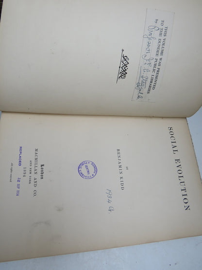 Social Evolution By Benjamin Kidd 1894 Antique Book book image 4