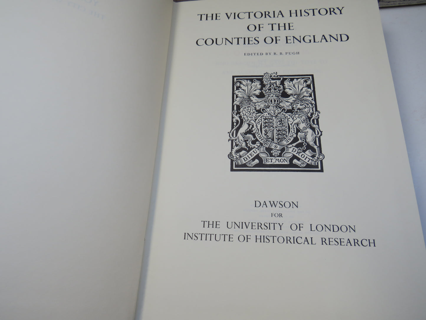 The Victoria History Of The Counties of England Edited By R. B. Pugh 1982