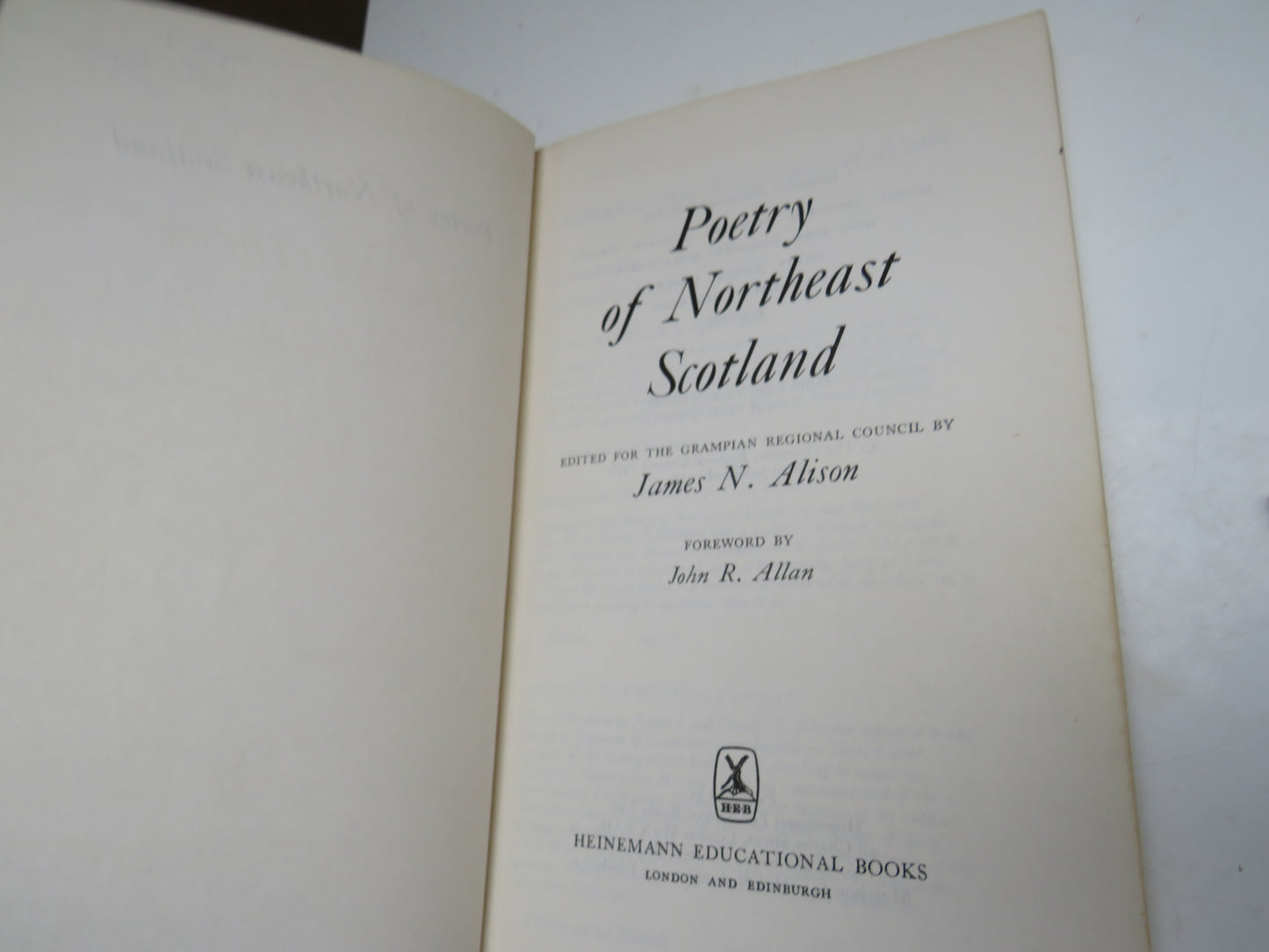 Poetry of Northeast Scotland Edited by James N. Alison, 1976