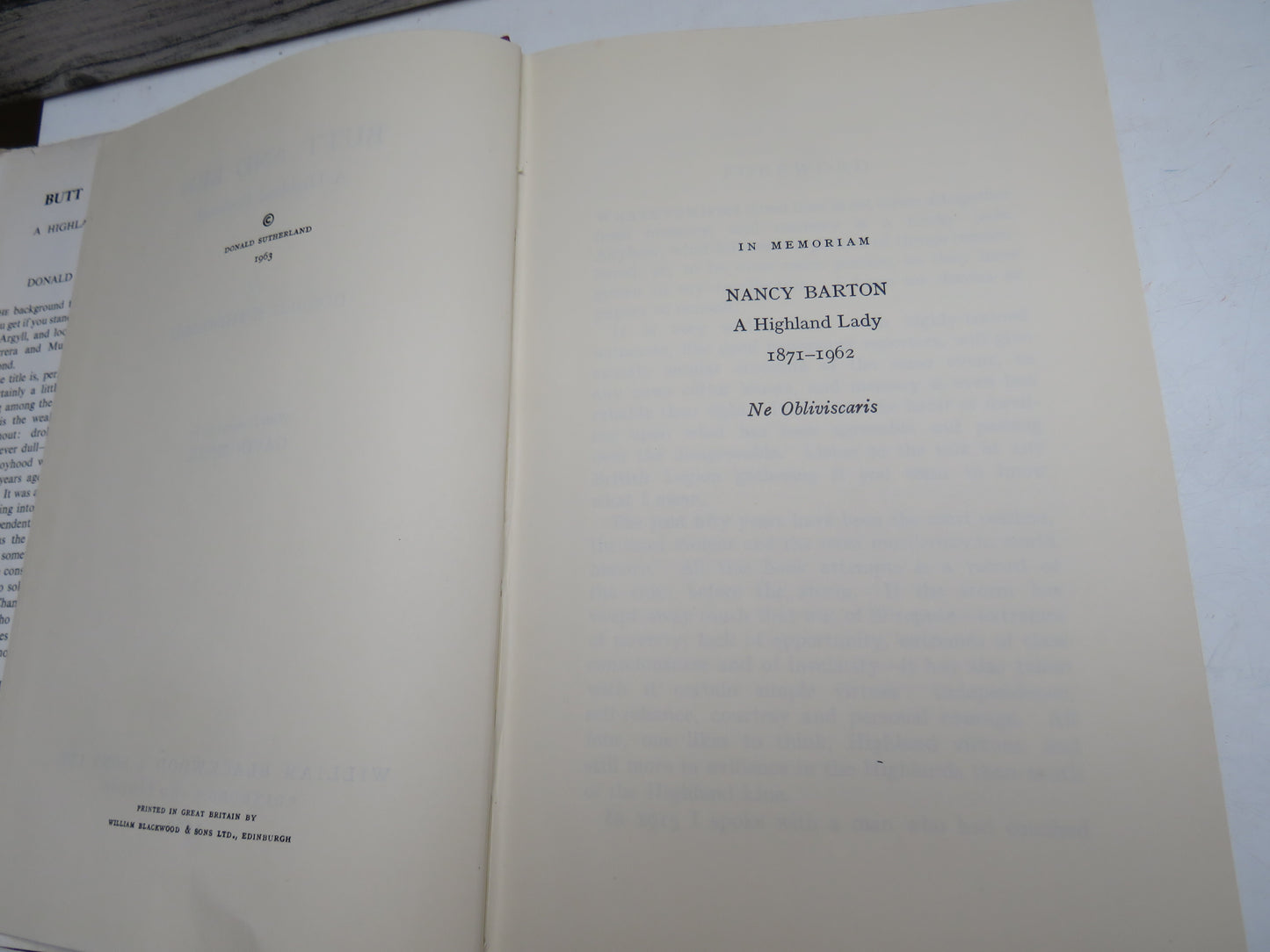 Butt and Ben A Highland Boyhood By Donald Sutherland 1963