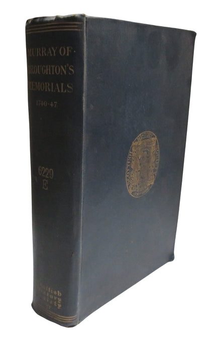 Memorials Of John Murray of Broughton Sometime Secretary To Prince Charles Edward 1740-1747 Antique  book front cover