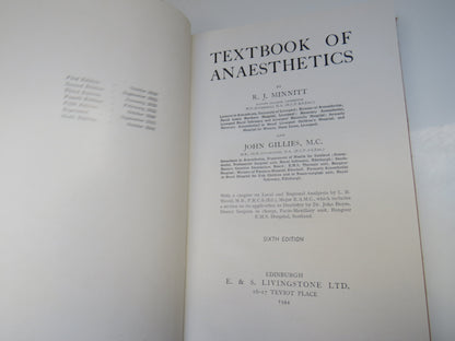 Textbook of Anaesthetics By R.J Minnitt and John Gillies 1944 book image 3
