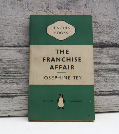 The Franchise Affair by Josephine Tey, 1954, Vintage Penguin Book book front cover