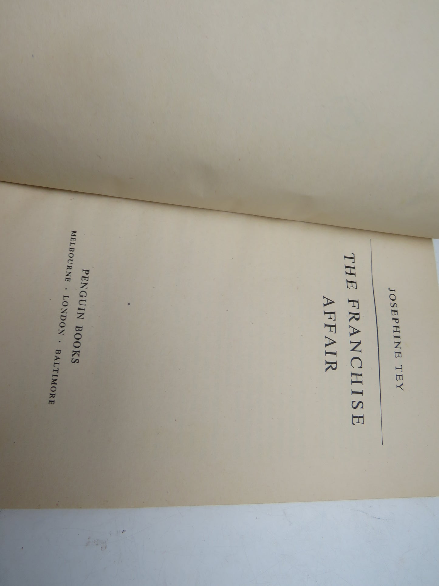 The Franchise Affair by Josephine Tey, 1954, Vintage Penguin Book