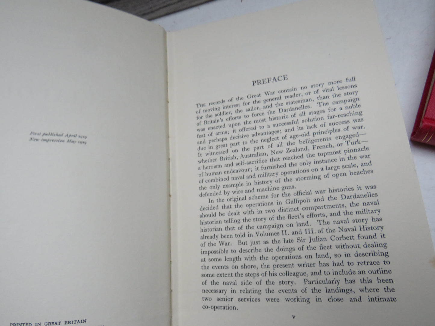 History of the Great War Military Operations Gallipoli Volume I With Maps 1929