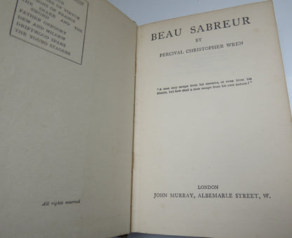 Beau Sabreur By Percival Christopher Wren, 1928 book image 4