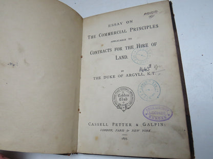 Essay On The Commercial Principles Applicable To Contracts For The Hire of Land By The Duke of Argyl book image 3