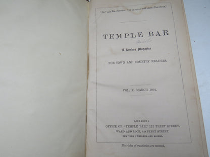 Temple Bar A London Magazine Vol X March 1864