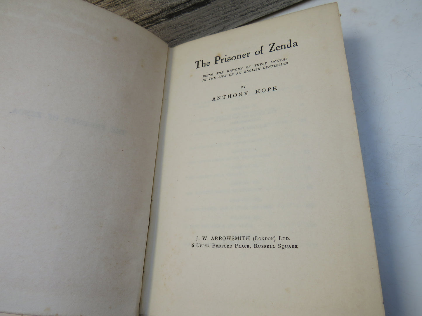 The Prisoner of Zenda Being The History of Three Months In The Life of An English Gentleman By Anthony Hope 1923