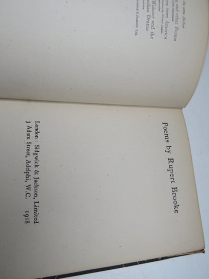 Poems By Rupert Brooke 1918 Antique Book book image 4