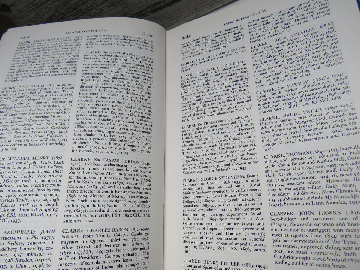 The Dictionary of National Biography The Concise Dictionary Part II 1901-1970 (1982)