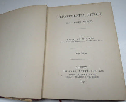 Departmental Ditties and Other Verses by Rudyard Kipling, Fifth Edition, 1890 book image 3