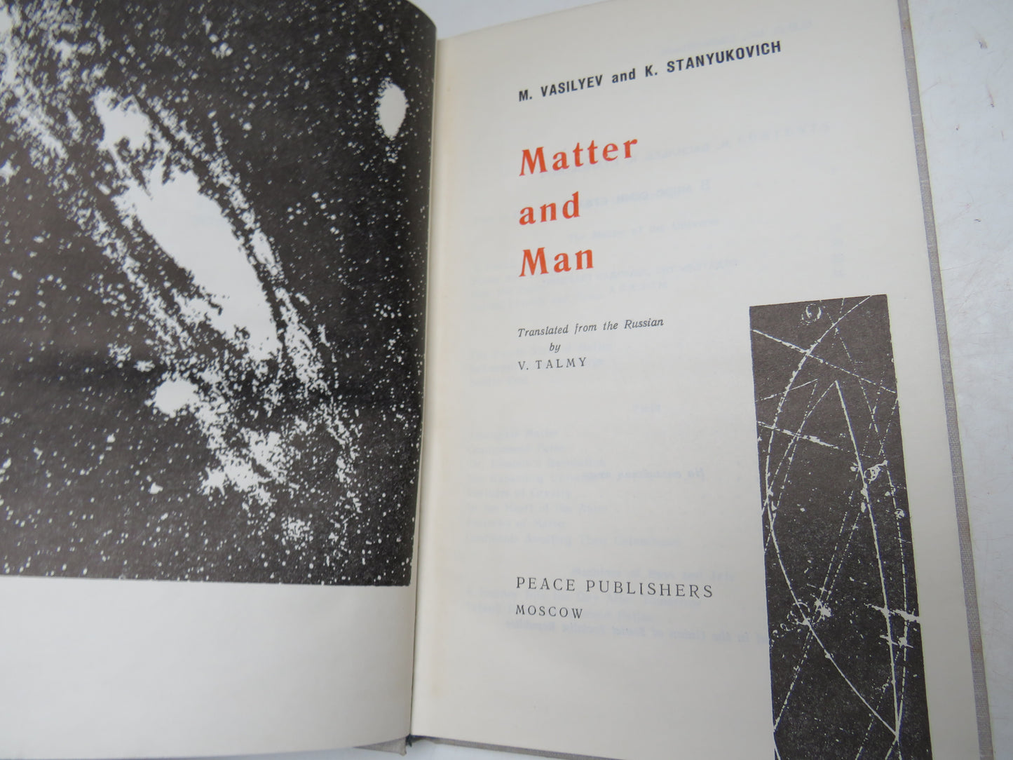 Matter and Man By M. Vasilyev and K. Stanyukovich Translated From The Russian By V. Talmy