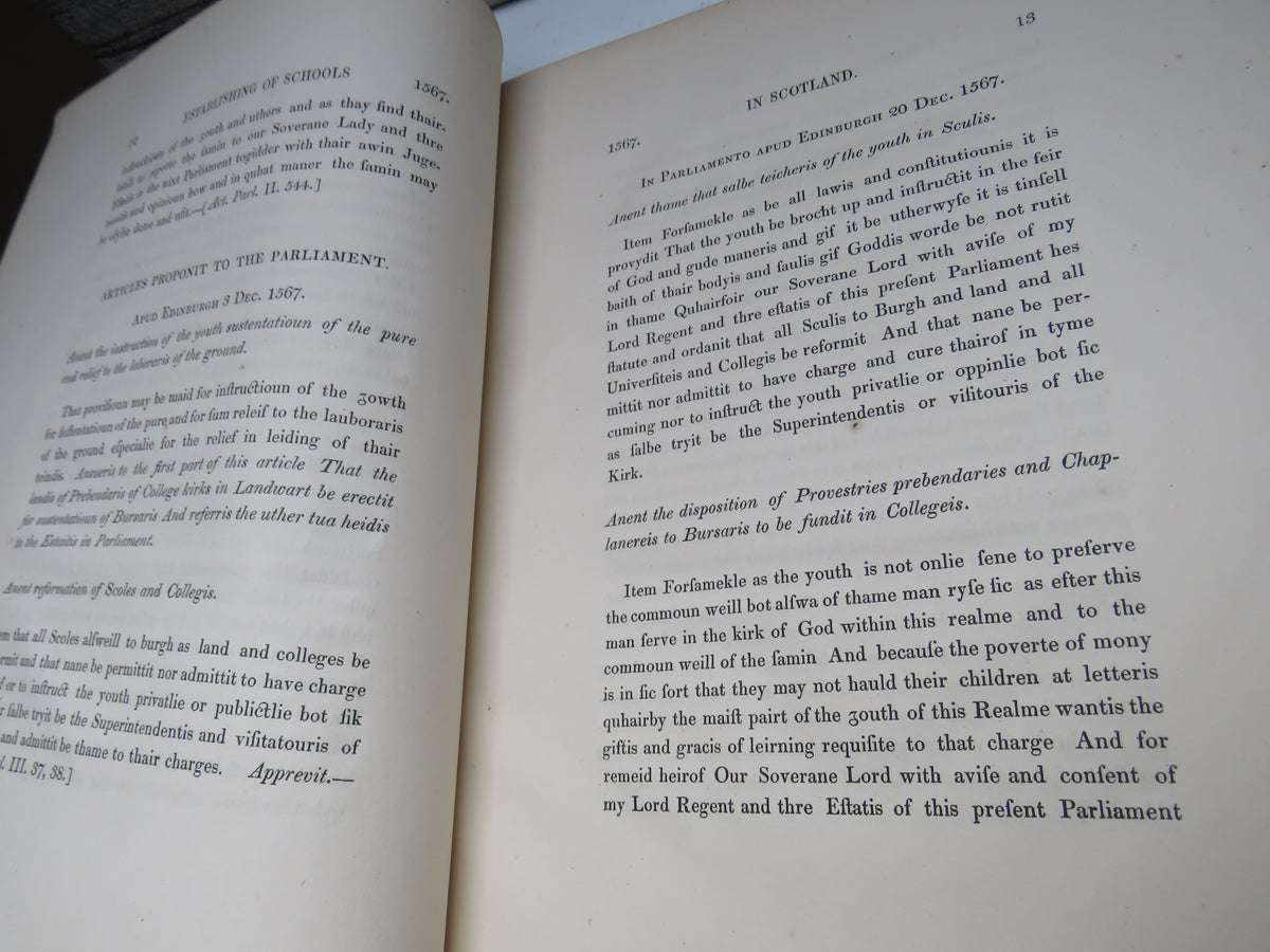 Acts of Parliament and of the Privy Council of Scotland Relative To the Establishing and Maintaining of Schools From The Year MCCCCXCVI to the Year MDCXCVI