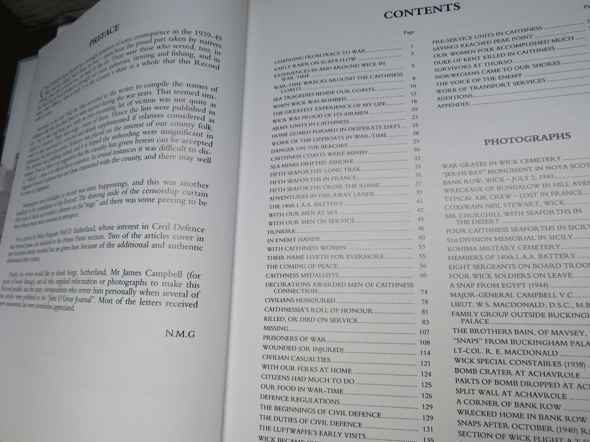 Caithness and the War 1939-1945 A Record Written and Compiled By N.M. Glass 1994