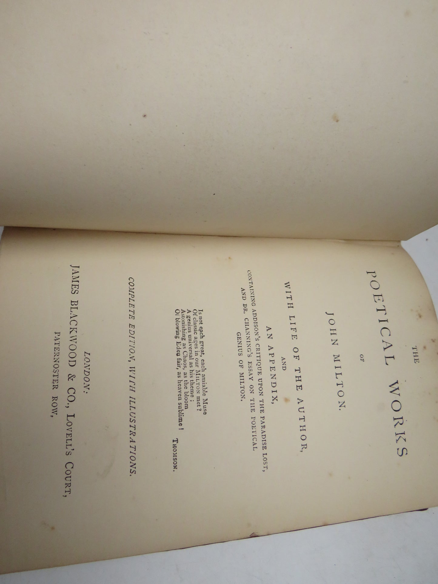 The Poetical Works of John Milton Colourful Binding