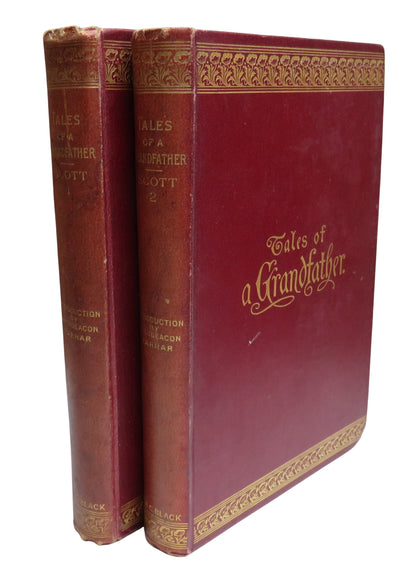 The Tales of A Grandfather Being The History of Scotland By Sir Walter Scott Vol I & II 1888 Antique book front cover