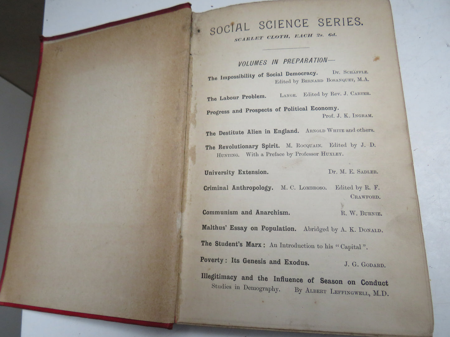 Eight Chapters On The History of Work and Wages Being A Reprint of Chapters VIII, XIV, XV, XVII, XVIII, XIX, XX of Six Centuries of Work and Wages By James E. Thorold Rogers 1891