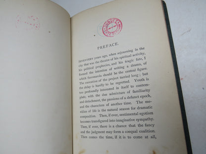 Savonarola A Tragedy By Alfred Austin 1881 Antique Victorian Book book image 5
