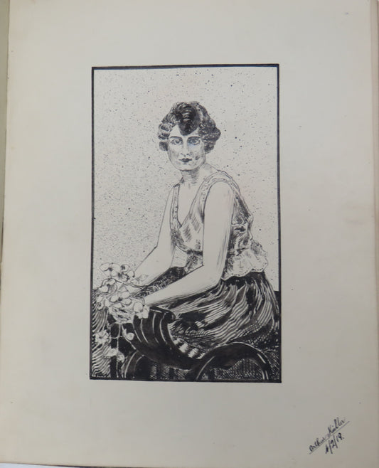 A Very Interesting Antique Scrap Book With Drawings, Poems, Messages etc.