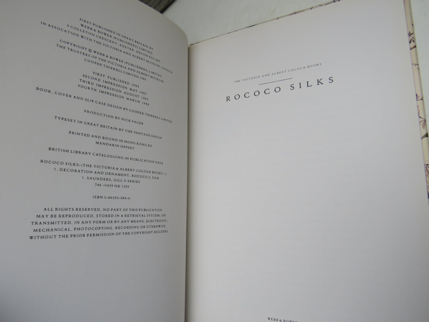 The Victoria and Albert Colour Books - Rococo Silks 1988