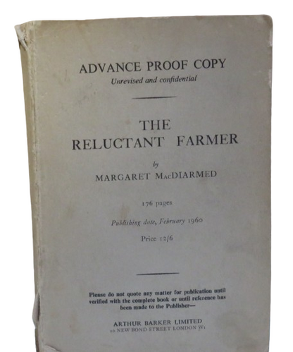 The Reluctant Farmer By Margaret MacDiarmed Advance Proof Copy 1960 book front cover