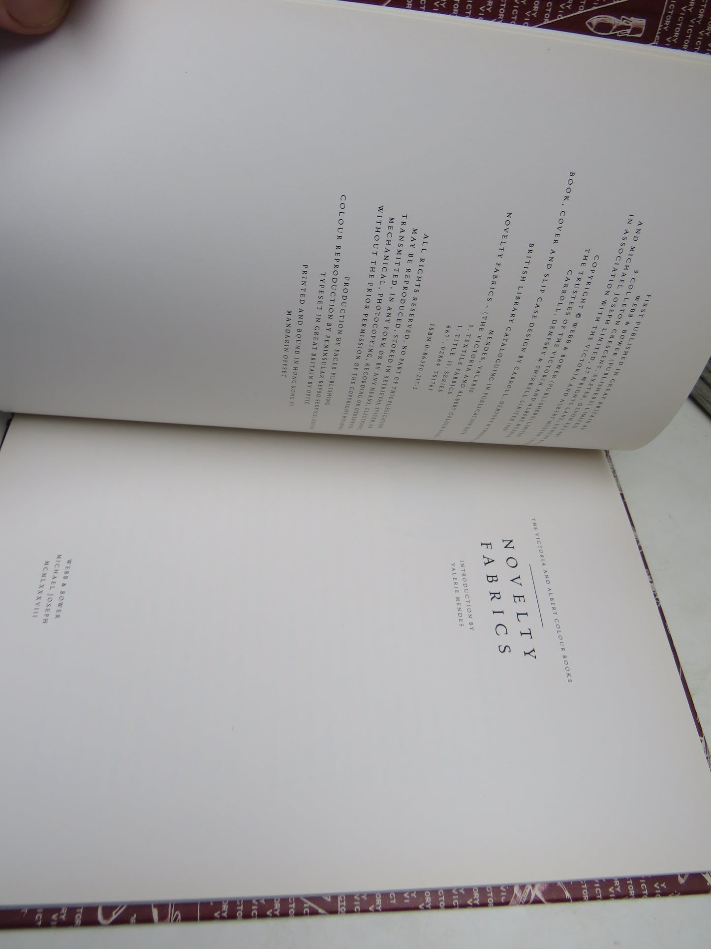 The Victoria and Albert Colour Books - Novelty Fabrics 1988