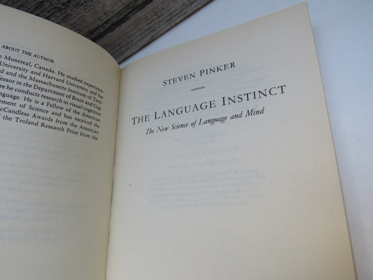 The Language Instinct The New Science of Language and Mind By Steven Pinker 1994