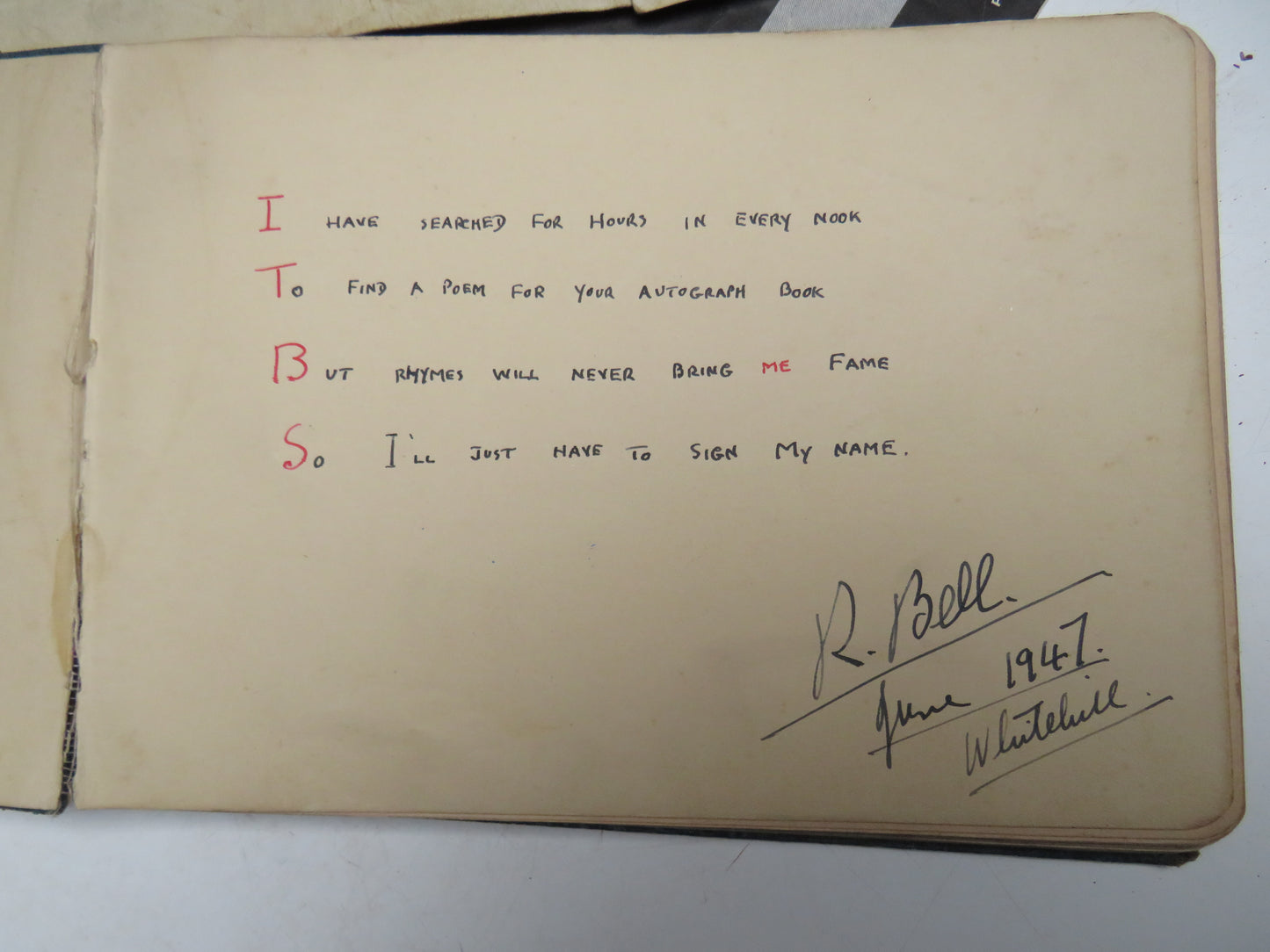 Interesting Antique Autograph Album / Scrap Book Including Johnnie Ray & The Deep River Boys 1947