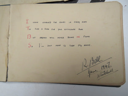 Interesting Antique Autograph Album / Scrap Book Including Johnnie Ray & The Deep River Boys 1947 book image 3