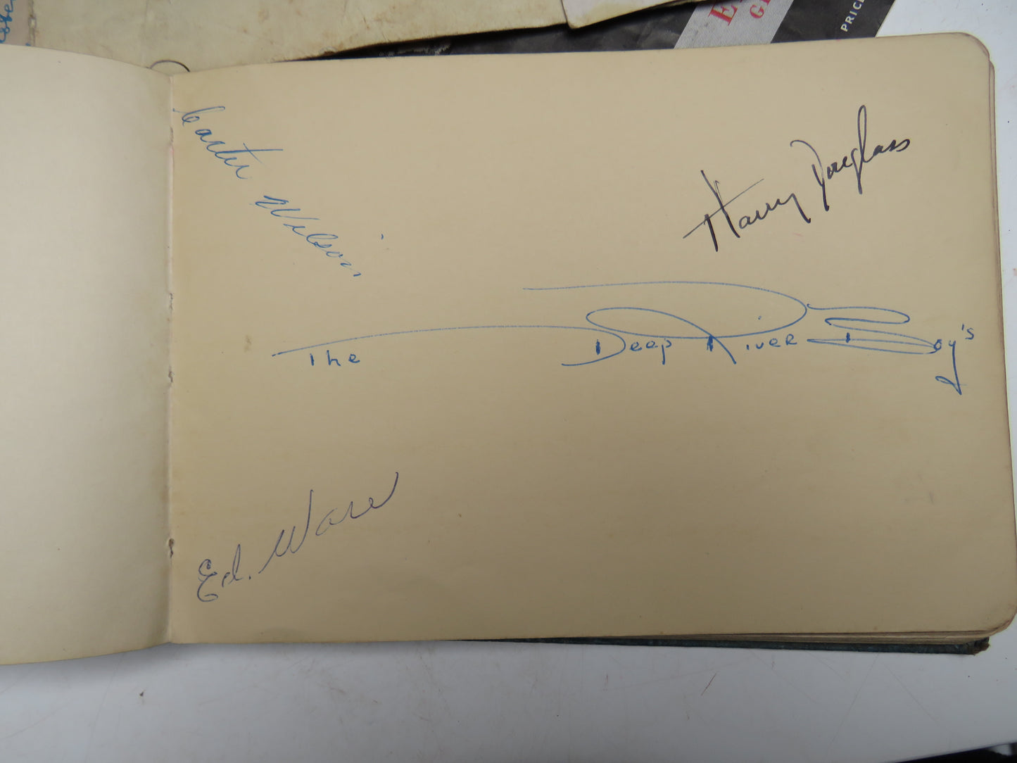 Interesting Antique Autograph Album / Scrap Book Including Johnnie Ray & The Deep River Boys 1947