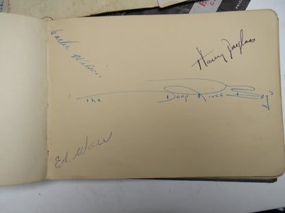 Interesting Antique Autograph Album / Scrap Book Including Johnnie Ray & The Deep River Boys 1947 book image 7